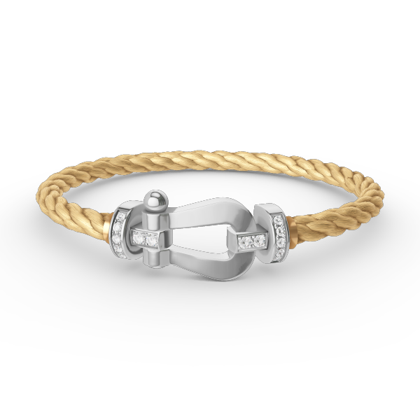 [Am jewelry]FORCE LARGE HORSESHOE HALF DIAMOND BRACELET SILVER