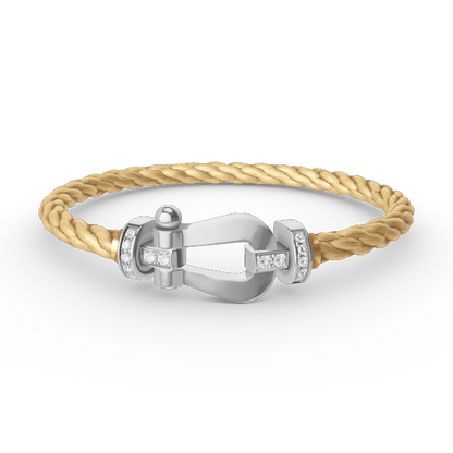 [Am jewelry]FORCE LARGE HORSESHOE HALF DIAMOND BRACELET SILVER