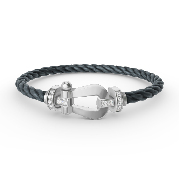 [Am jewelry]FORCE LARGE HORSESHOE HALF DIAMOND BRACELET SILVER