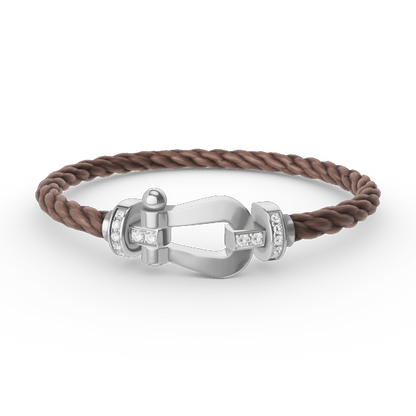 [Am jewelry]FORCE LARGE HORSESHOE HALF DIAMOND BRACELET SILVER