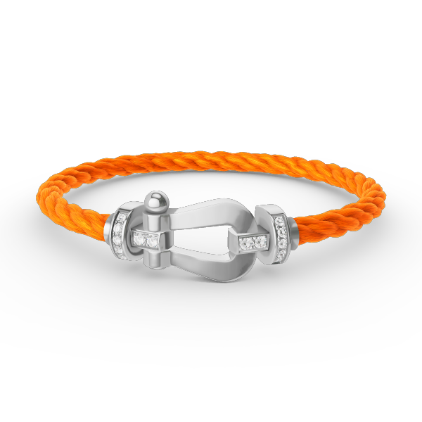[Am jewelry]FORCE LARGE HORSESHOE HALF DIAMOND BRACELET SILVER