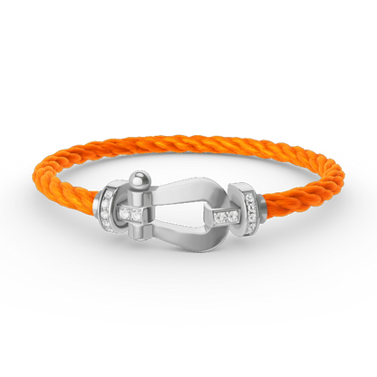 [Am jewelry]FORCE LARGE HORSESHOE HALF DIAMOND BRACELET SILVER