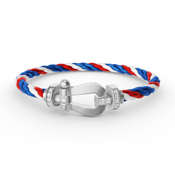 [Am jewelry]FORCE LARGE HORSESHOE HALF DIAMOND BRACELET SILVER