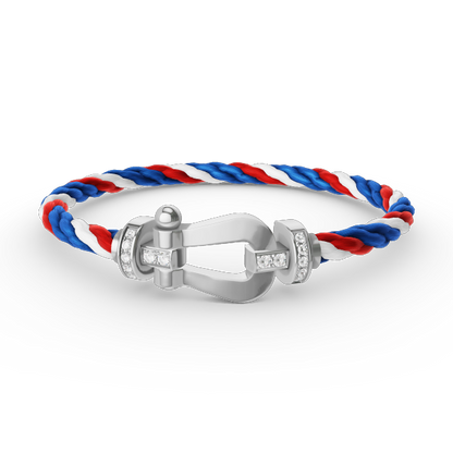 [Am jewelry]FORCE LARGE HORSESHOE HALF DIAMOND BRACELET SILVER