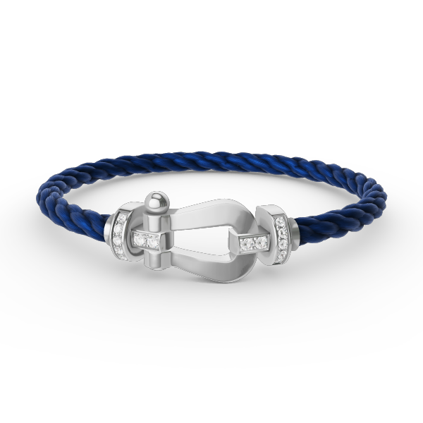 [Am jewelry]FORCE LARGE HORSESHOE HALF DIAMOND BRACELET SILVER