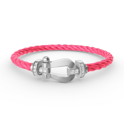 [Am jewelry]FORCE LARGE HORSESHOE HALF DIAMOND BRACELET SILVER