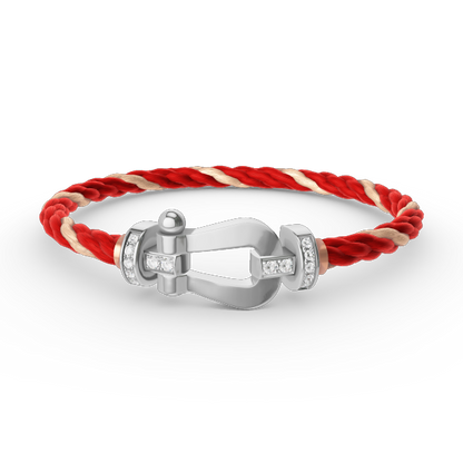 [Am jewelry]FORCE LARGE HORSESHOE HALF DIAMOND BRACELET SILVER