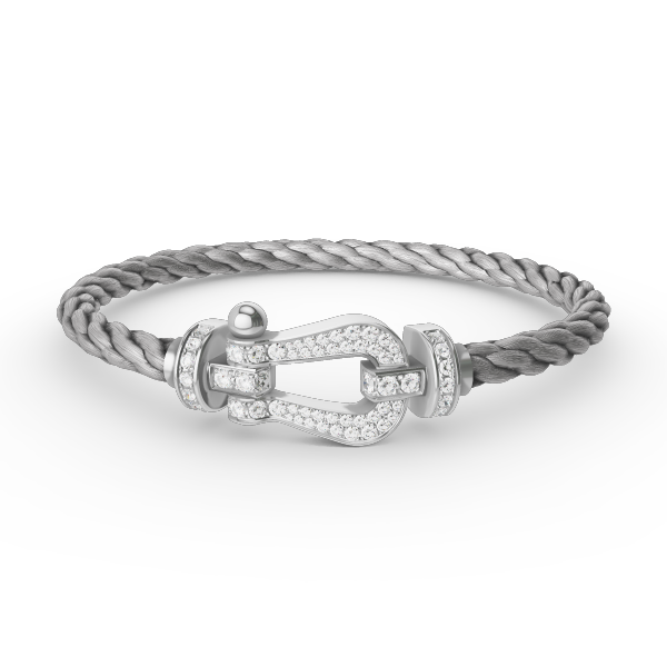 [Am jewelry]FORCE LARGE HORSESHOE FULL DIAMOND BRACELET SILVER