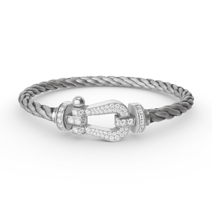 [Am jewelry]FORCE LARGE HORSESHOE FULL DIAMOND BRACELET SILVER