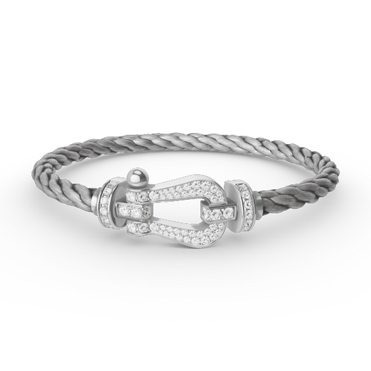 [Am jewelry]FORCE LARGE HORSESHOE FULL DIAMOND BRACELET SILVER