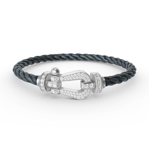 [Am jewelry]FORCE LARGE HORSESHOE FULL DIAMOND BRACELET SILVER