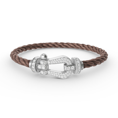 [Am jewelry]FORCE LARGE HORSESHOE FULL DIAMOND BRACELET SILVER