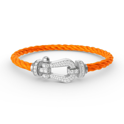 [Am jewelry]FORCE LARGE HORSESHOE FULL DIAMOND BRACELET SILVER