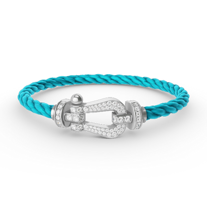 [Am jewelry]FORCE LARGE HORSESHOE FULL DIAMOND BRACELET SILVER