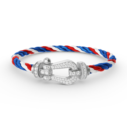 [Am jewelry]FORCE LARGE HORSESHOE FULL DIAMOND BRACELET SILVER