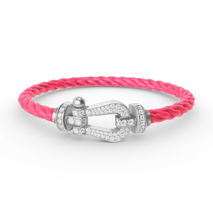 [Am jewelry]FORCE LARGE HORSESHOE FULL DIAMOND BRACELET SILVER