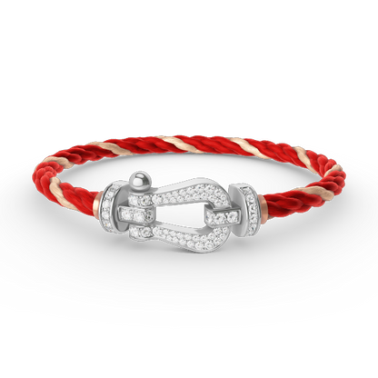 [Am jewelry]FORCE LARGE HORSESHOE FULL DIAMOND BRACELET SILVER