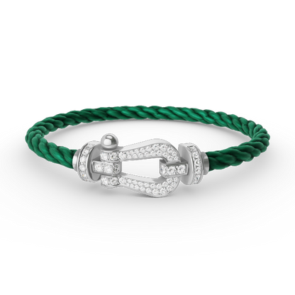 [Am jewelry]FORCE LARGE HORSESHOE FULL DIAMOND BRACELET SILVER