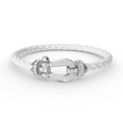 [Am jewelry]FORCE LARGE HORSESHOE FULL DIAMOND BRACELET SILVER