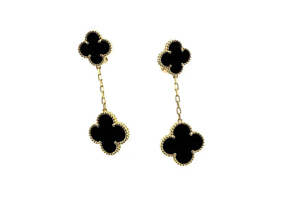 [Am jewelry]CLOVER 2 MOTIFS  EARRINGS (MULTIPLE CHOICESC