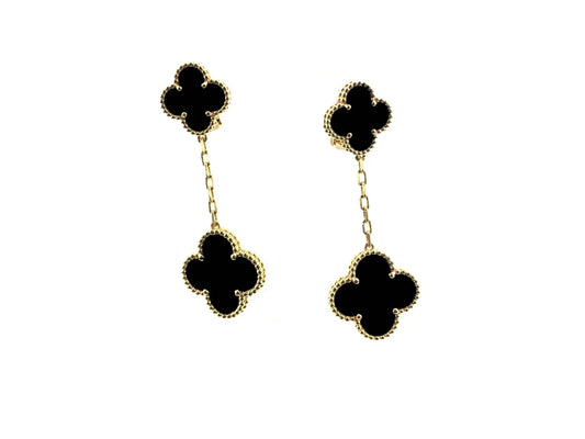 [Am jewelry]CLOVER 2 MOTIFS  EARRINGS (MULTIPLE CHOICESC