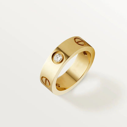 [Am jewelry]LOVE RING 5.5MM 3 DIAMONDS PINK GOLD