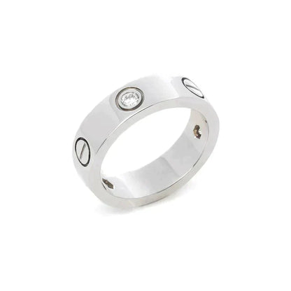 [Am jewelry]LOVE RING 5.5MM 3 DIAMONDS SILVER