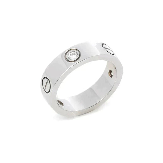 [Am jewelry]LOVE RING 5.5MM 3 DIAMONDS SILVER