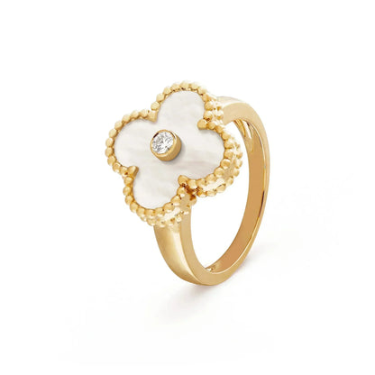 [Am jewelry]CLOVER PINK MOP RING GOLD DIAMOND