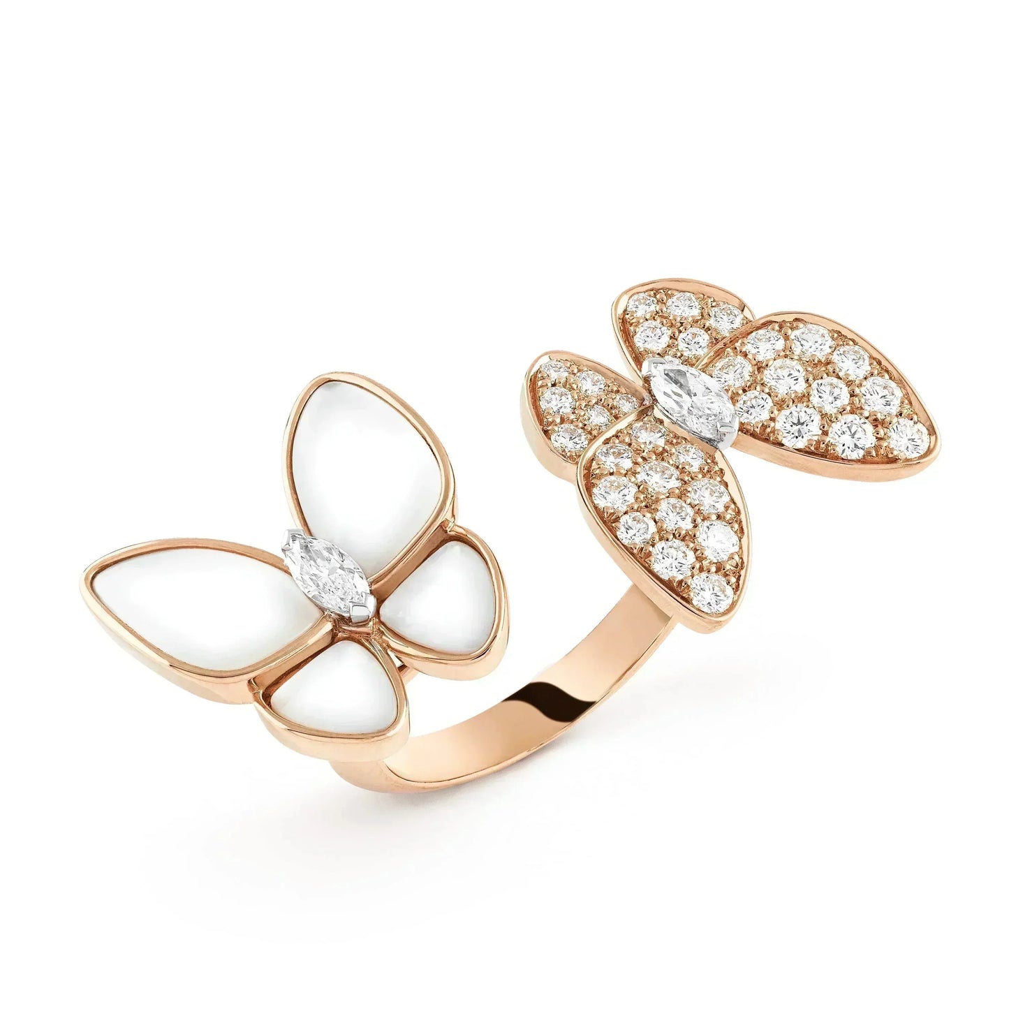[Am jewelry]TWIN BUTTERFLY DIAMOND MOP RING